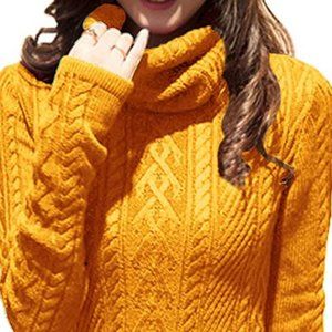 Mustard Knit Stretchable Elastic Sweater